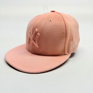 New Era New York Yankees 59FIFTY Fitted Hat Peach Pink Red Bottom Size 7 3/8